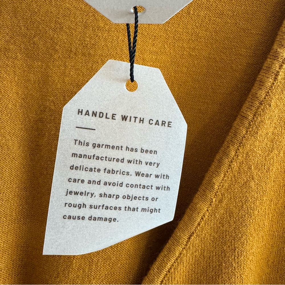 NWT Universal Standard Statement Wrap Sweater Dried Saffron Yellow Cotton 14-16 - Picture 10 of 13